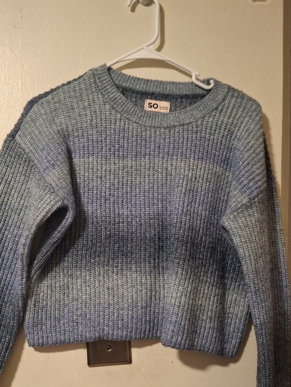 SO Women's Gradient Blue Crewneck Sweater